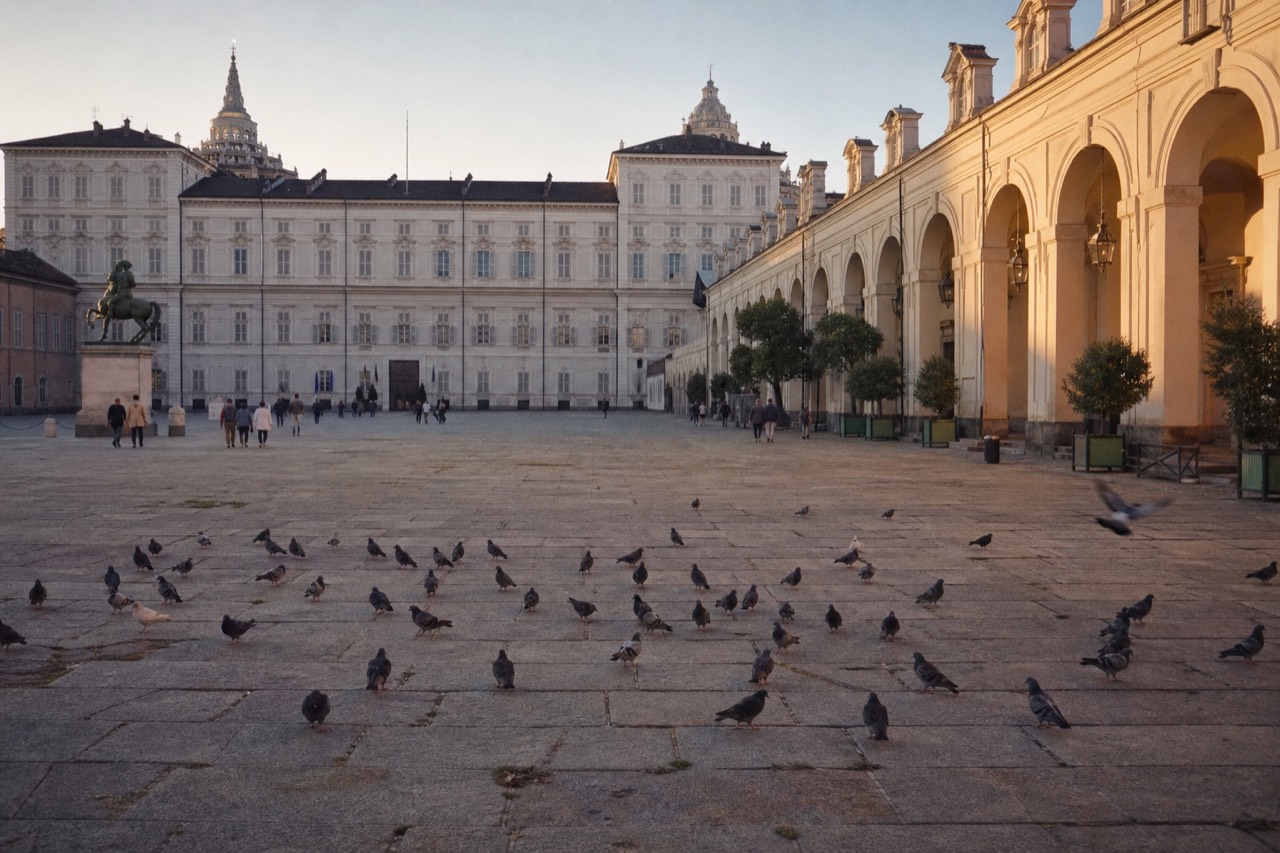 Piazza Castello in Turin with the Royal Palace.